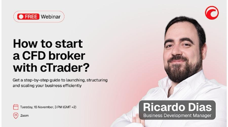 How to start a CFD broker with cTrader webinar banner, 18 November 2025